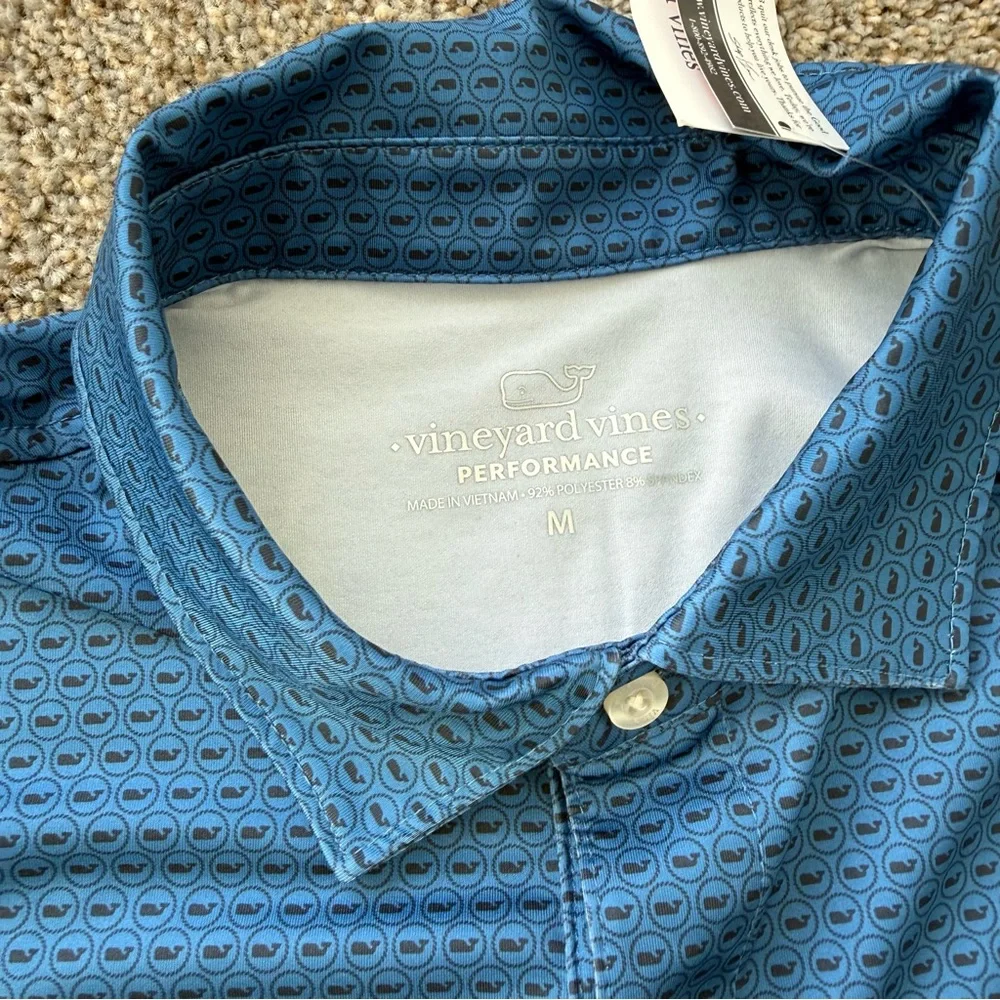 NEW w Tags Vineyard Vines Blue Polo Shirt Men’s Medium - Picture 2 of 6